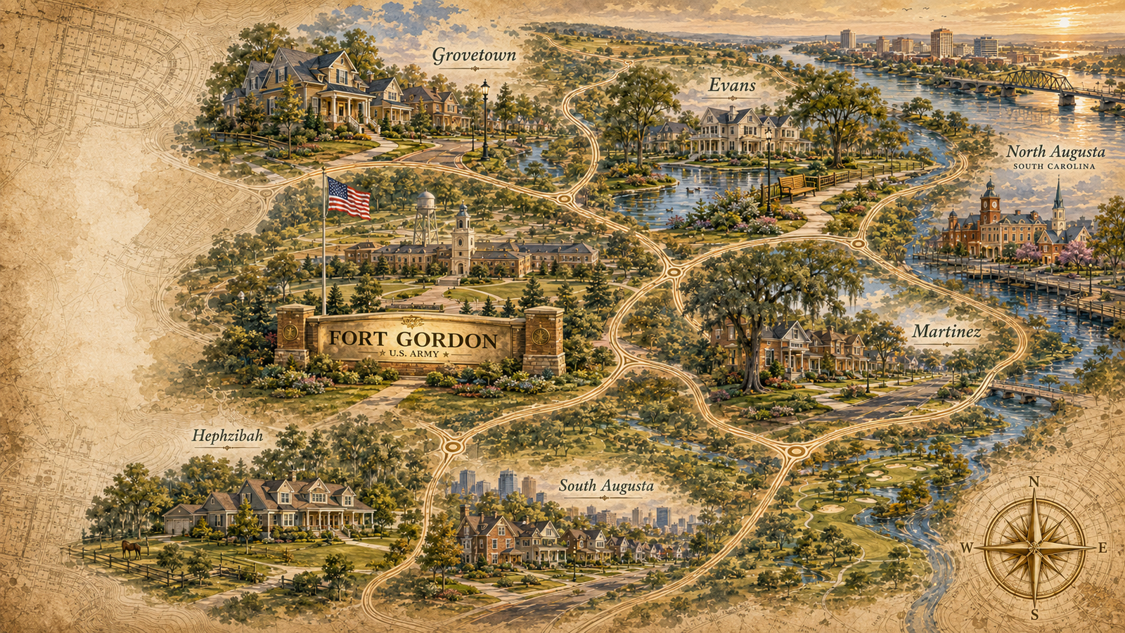 Fort Gordon commute and neighborhood guide for military families relocating to the Augusta area